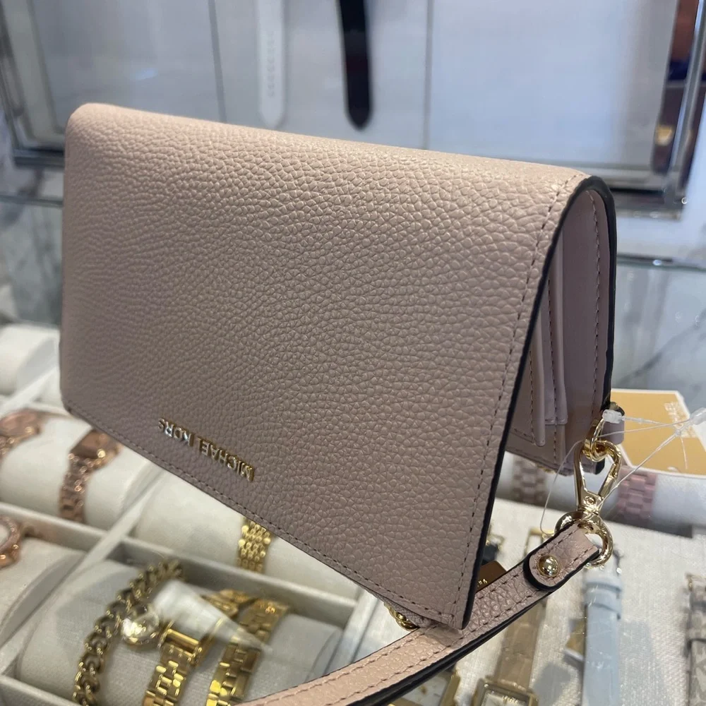 MICHAEL MICHAEL KORS Adele Leather Wallet Double Zip wristlet Soft Pink NWT